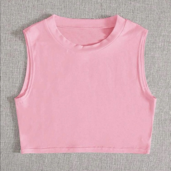 Pink Crop Tank Top - Picture 1 of 2